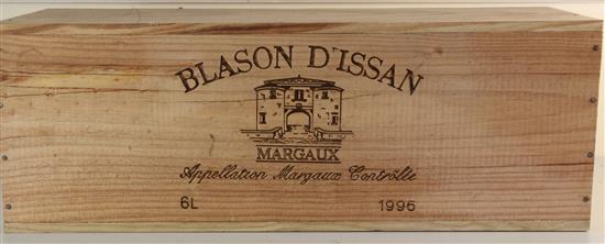 A cased Imperial of Chateau Blason dIssan, Margaux, 1996.